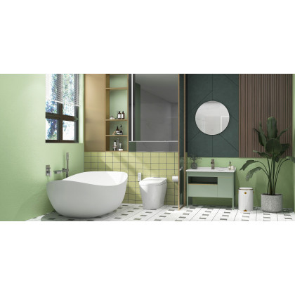 HMR - 24" Frameless Round LED Bathroom Vanity Mirror Acrylic Anti-Fog Wall Mirror