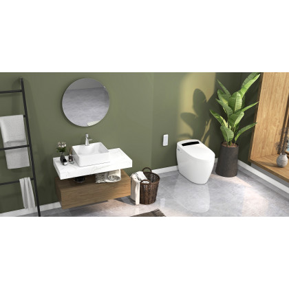 HMR - 24" Frameless Round LED Bathroom Vanity Mirror Acrylic Anti-Fog Wall Mirror