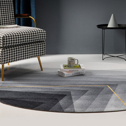 HMR - 7' x 7' Modern Abstract Geometric Gradient Multi-Color Area Rug