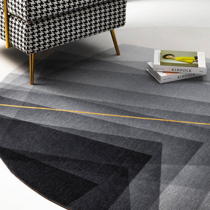 HMR - 7' x 7' Modern Abstract Geometric Gradient Multi-Color Area Rug