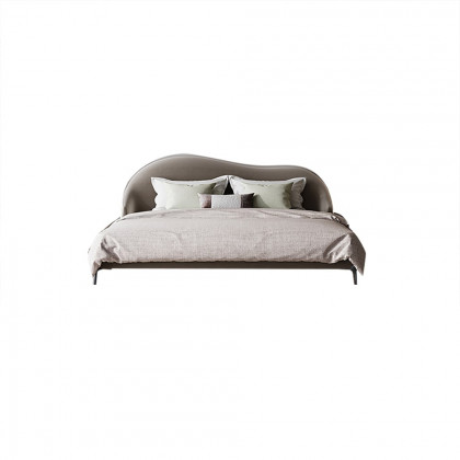 HMR - Queen Size Velvet Upholstered Bed Frame with Low Profile Wingback