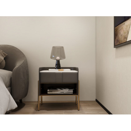 HMR - Queen Size Velvet Upholstered Bed Frame with Low Profile Wingback