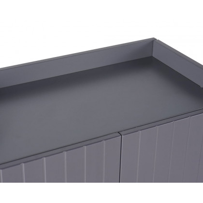 HMR Yellar Nordic Entryway Shoe Cabinet with Doors & Open Shelves - Gray, 23.6" (5 Shelves)