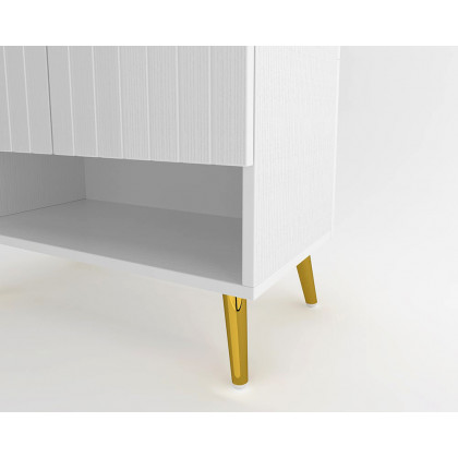 HMR Yellar Nordic Entryway Shoe Cabinet with Doors & Open Shelves - White, 23.6" (5 Shelves)