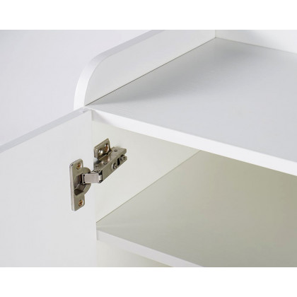 HMR Yellar Nordic Entryway Shoe Cabinet with Doors & Open Shelves - White, 23.6" (5 Shelves)