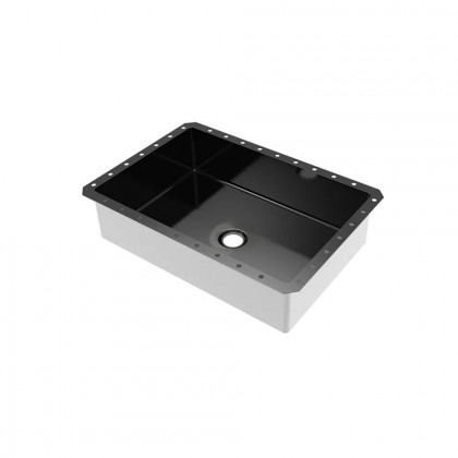 HMR Modern Stainless Steel Rectangular Sink Undermount Bathroom Wash Sink - Black