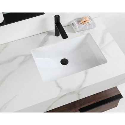 HMR Wall-Mounted Bathroom Vanity Faux Marble Top with 2 Shelves & 1 Drawer - 39"