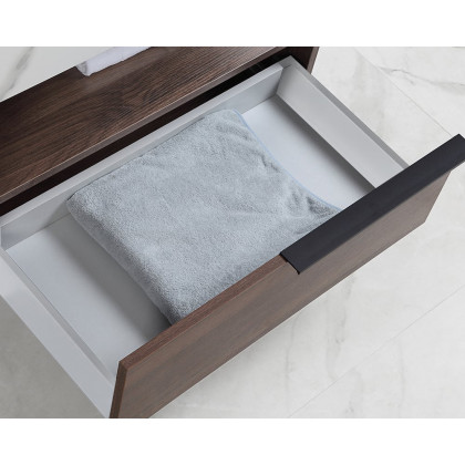 HMR Wall-Mounted Bathroom Vanity Faux Marble Top with 2 Shelves & 1 Drawer - 39"