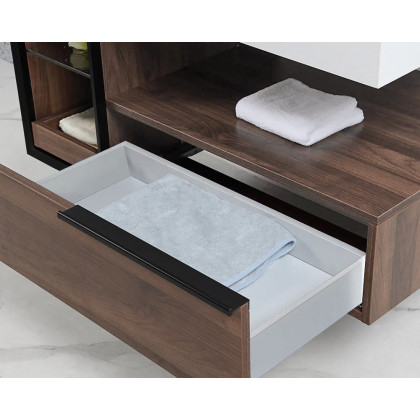 HMR Wall-Mounted Bathroom Vanity Faux Marble Top with 2 Shelves & 1 Drawer - 39"