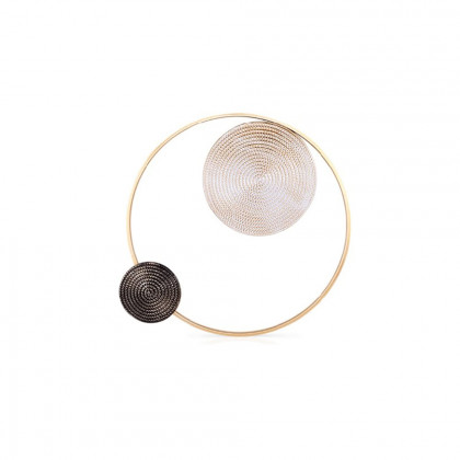 HMR - High-End Modern Vortex Background Metal White & Brown & Gold Wall Decoration Living Room