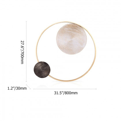 HMR - High-End Modern Vortex Background Metal White & Brown & Gold Wall Decoration Living Room