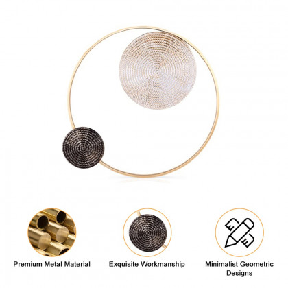 HMR - High-End Modern Vortex Background Metal White & Brown & Gold Wall Decoration Living Room
