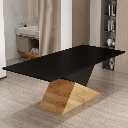 HMR - 78.7" Modern Style Rectangle Wood Dining Table Seats 6-8 People
