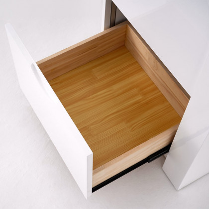 HMR Chicent L-shaped Modern Executive Desk with Ample Storage - White, 70.9"L x 63.0"W x 29.9"H, Left Hand