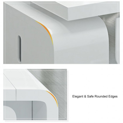 HMR Chicent L-shaped Modern Executive Desk with Ample Storage - White, 55.1"L x 63.0"W x 29.9"H, Left Hand