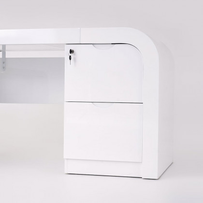HMR Chicent L-shaped Modern Executive Desk with Ample Storage - White, 70.9"L x 63.0"W x 29.9"H, Right Hand