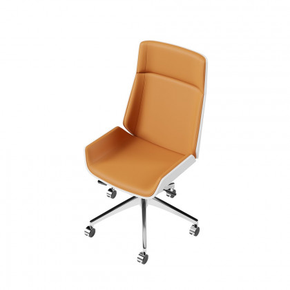 HMR Faux Leather Office Chair Desk Chair with Wheels & Adjustable Height - Orange