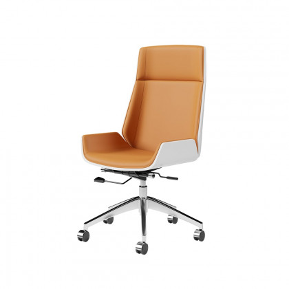 HMR Faux Leather Office Chair Desk Chair with Wheels & Adjustable Height - Orange