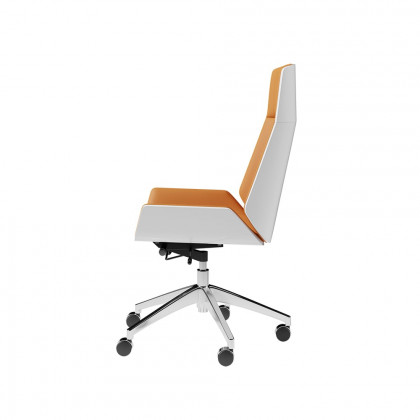 HMR Faux Leather Office Chair Desk Chair with Wheels & Adjustable Height - Orange