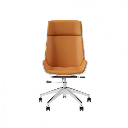 HMR Faux Leather Office Chair Desk Chair with Wheels & Adjustable Height - Orange