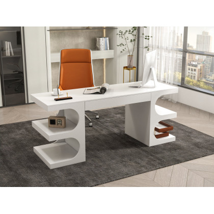 HMR Faux Leather Office Chair Desk Chair with Wheels & Adjustable Height - Orange