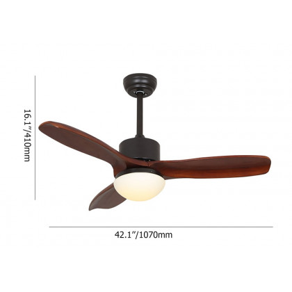 HMR - 42" 3-Blade Ceiling Fan and Light Kit Included Solid Wood Blades & Remote