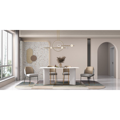 HMR Bubi Modern Linear Kitchen Island Light for Dining Room with Glass Globe Shade - Gold, 10-Light