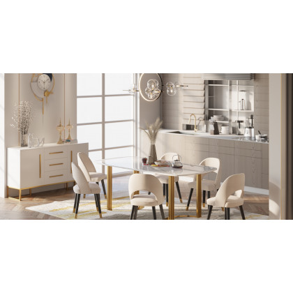 HMR - Bubi Modern Linear Kitchen Island Light for Dining Room with Glass Globe Shade