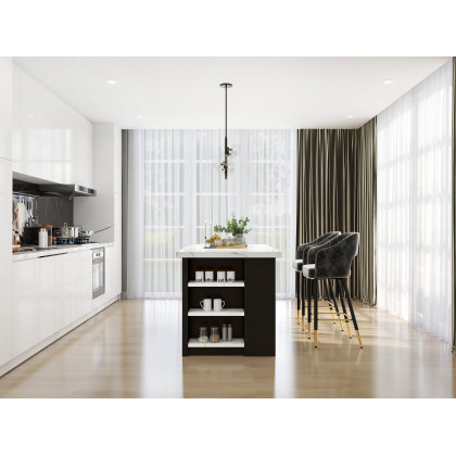 HMR - Bubi Modern Linear Kitchen Island Light for Dining Room with Glass Globe Shade