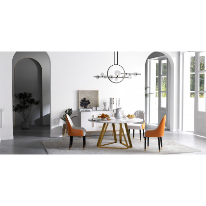 HMR - Bubi Modern Linear Kitchen Island Light for Dining Room with Glass Globe Shade