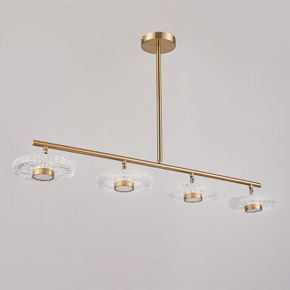 HMR - Micle Modern Gold Linear LED 4-Light Kitchen Island Light for Dining Room