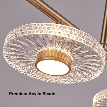 HMR - Micle Modern Gold Linear LED 4-Light Kitchen Island Light for Dining Room