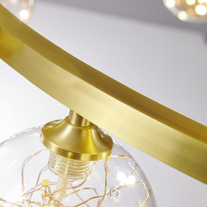 HMR Miglobe Gold Glass Globe LED Chandelier with Adjustable Cable - 15-Light