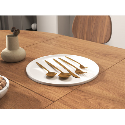 HMR - 60 Pieces Brushed Gold Stainless Steel Flatware Set, Service for 12