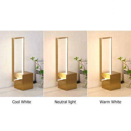 HMR - Modern Geometric Table lamp Gold Desk lamp with Square Base