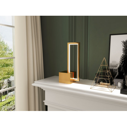 HMR - Modern Geometric Table lamp Gold Desk lamp with Square Base