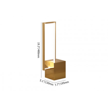 HMR - Modern Geometric Table lamp Gold Desk lamp with Square Base
