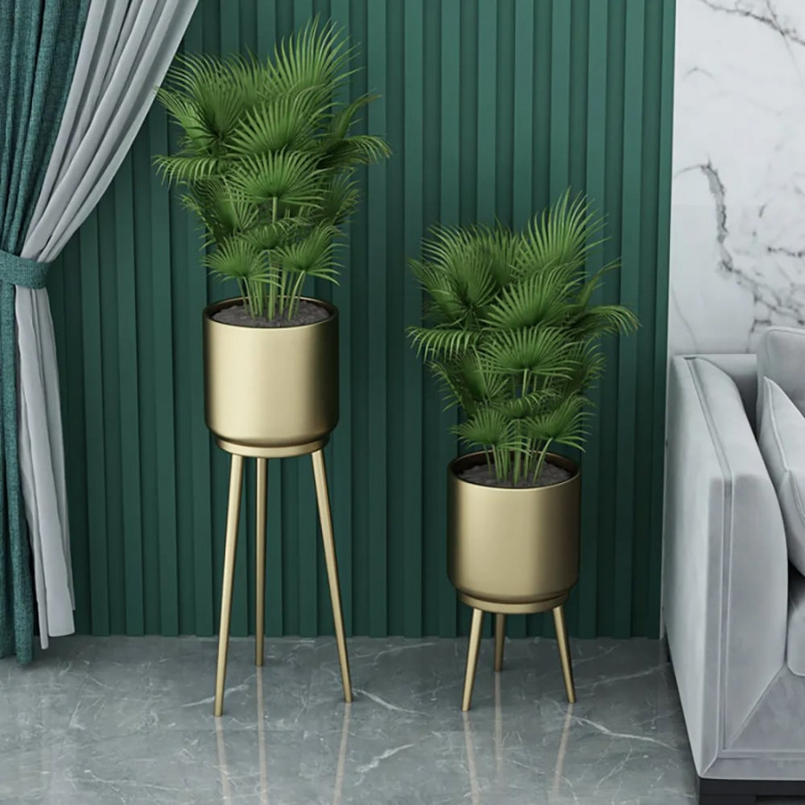 HMR - Nordic Tripod Removable Planter Pot (Set of 2) in Metal