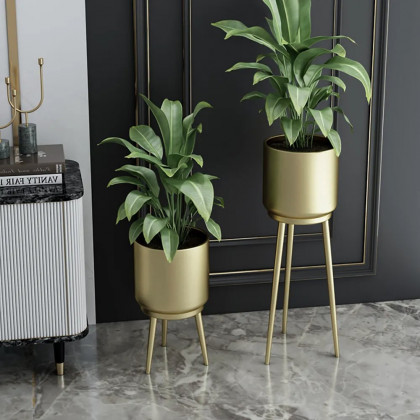 HMR - Nordic Tripod Removable Planter Pot (Set of 2) in Metal