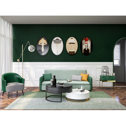 HMR - 6' x 9' Rectangle Living Room Geomatric Contemporary Multipurpose Green Area Rug