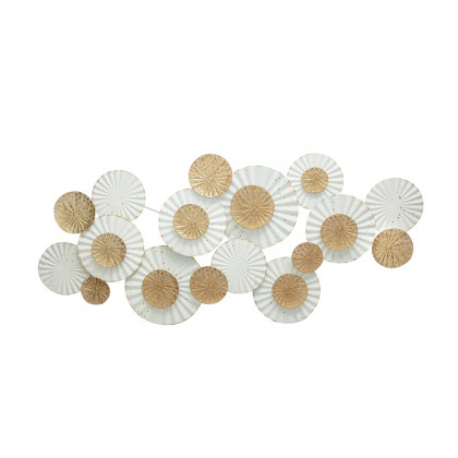HMR - Modern 3D Round Flowers Metal Wall Decor Distressed Home Hanging Art