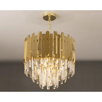 HMR Kitoney Modern Tiered Crystal Chandelier with Adjustable Chain - 3-Light
