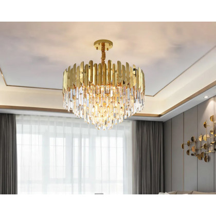 HMR - Kitoney Modern Tiered Crystal Chandelier with Adjustable Chain