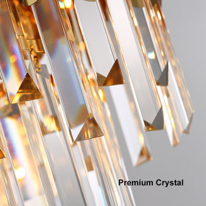 HMR - Kitoney Modern Tiered Crystal Chandelier with Adjustable Chain