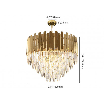 HMR - Kitoney Modern Tiered Crystal Chandelier with Adjustable Chain