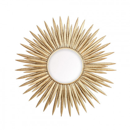 HMR - 33.7" Luxury Creative Gold Sunburst Large Metal Wall Mirror Decor Art for Living Room