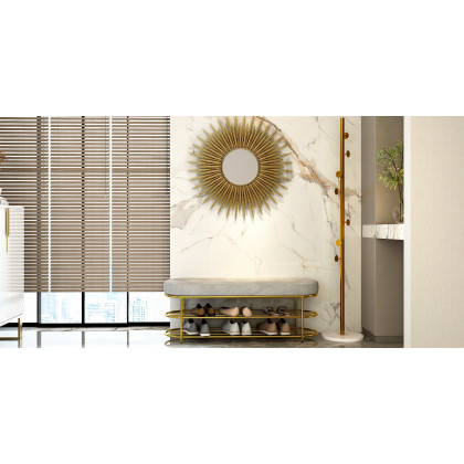 HMR - 33.7" Luxury Creative Gold Sunburst Large Metal Wall Mirror Decor Art for Living Room