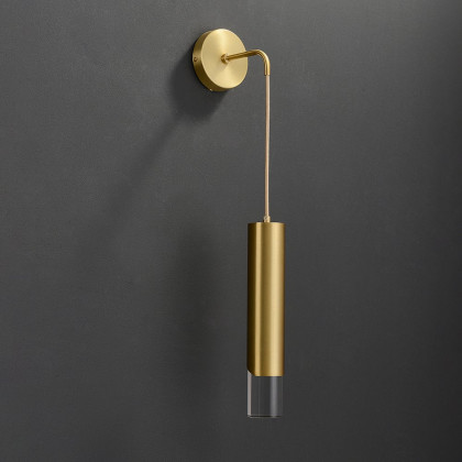 HMR - Modern Armed Wall Sconce 1-Light Brass Wall Light Indoor Wall Lighting