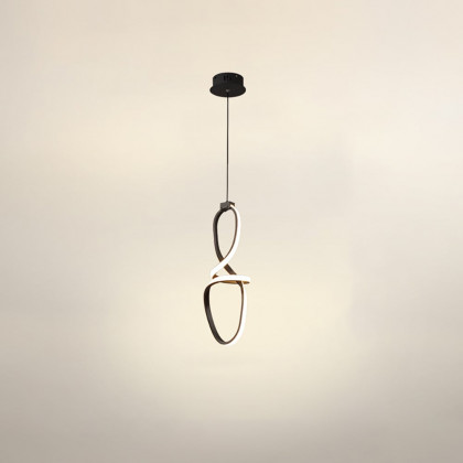 HMR - Minimalist Black Geometric Pendant Light LED Hanging Light Adjustable Height