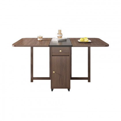 HMR - Dining Set 59.1" Modern Rectangle Folding Wood Dining Table with 4 Chairs